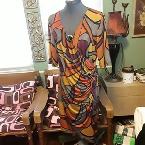 Vintage JBS Ladies Bright Abstract Design Dress